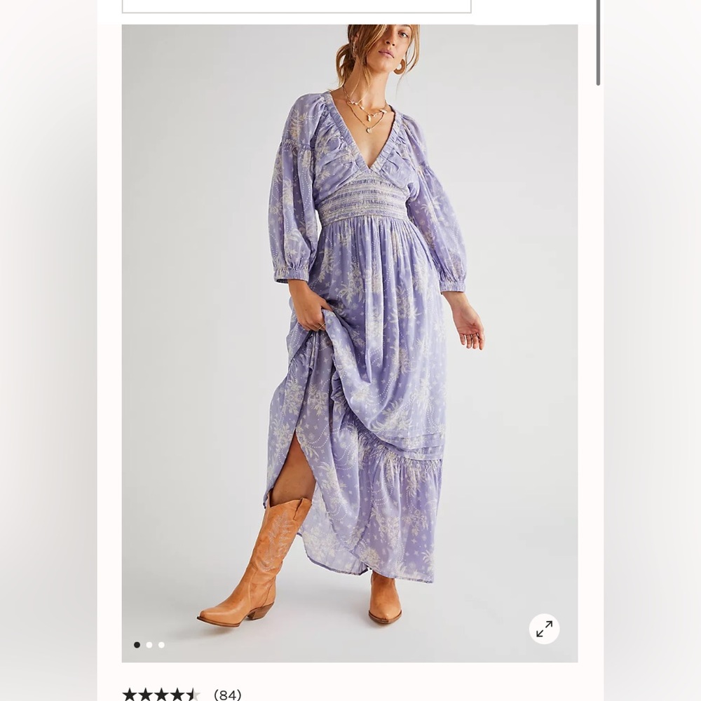 Free people golden hour maxi dress size medium blue violet combo